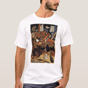 Camiseta Samurai no combate, cerca de 1800's