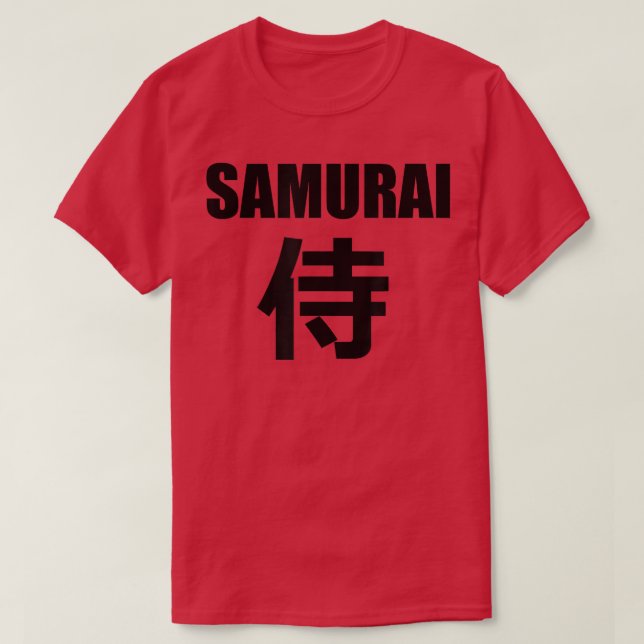 Camiseta SAMURAI no Escrevendo Kanji Japonês (Frente do Design)