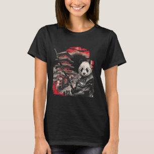 Camiseta Samurai Panda Desenhando Arte Japonesa Guerreiro J