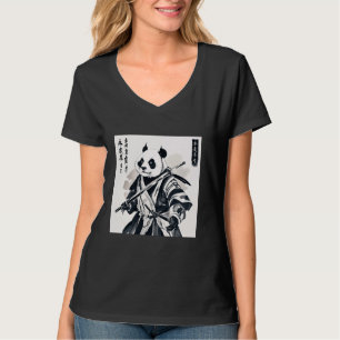 Camiseta samurai panda gráfico warrior tee japonês