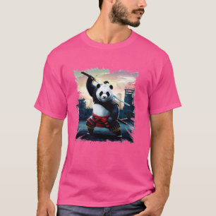 Camiseta Samurai Panda - Guerreiro Japonês Vintage