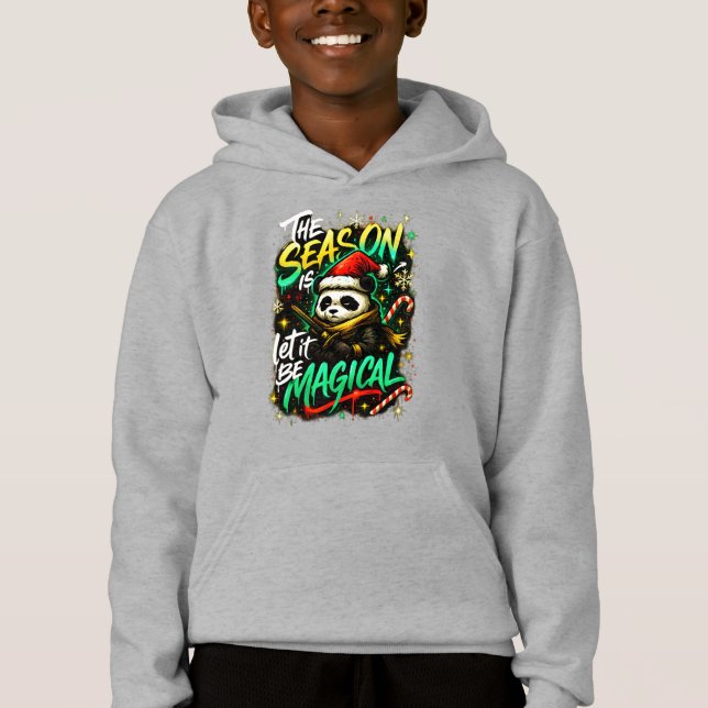 Camiseta Samurai Panda Menino Capuz Cool Edgy Natal present (Frente)