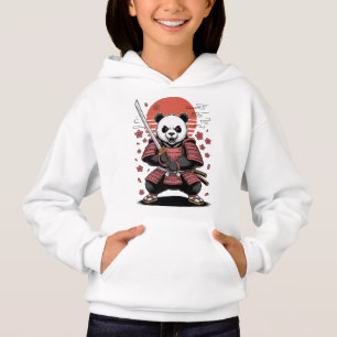 Camiseta Samurai Panda Urso Menina Capuz de Moletom