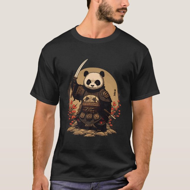 Camiseta Samurai Panda Warrior Japanese Ninja Panda Kawaii (Frente)