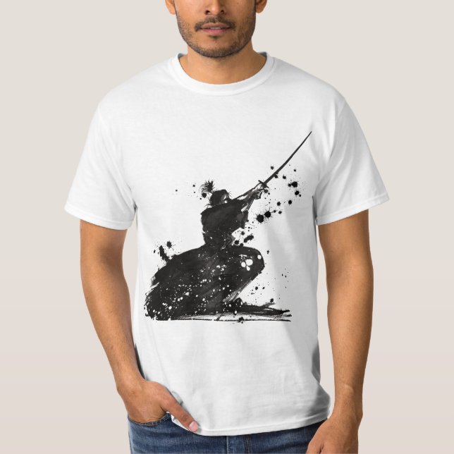 camiseta samurai para homens  (Frente)