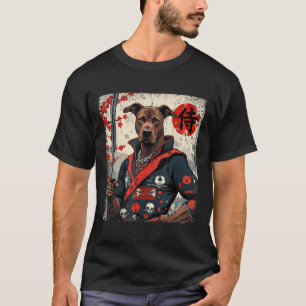 Camiseta Samurai Pitbull japonês Tattoo Kawaii Ukiyo-e Nin