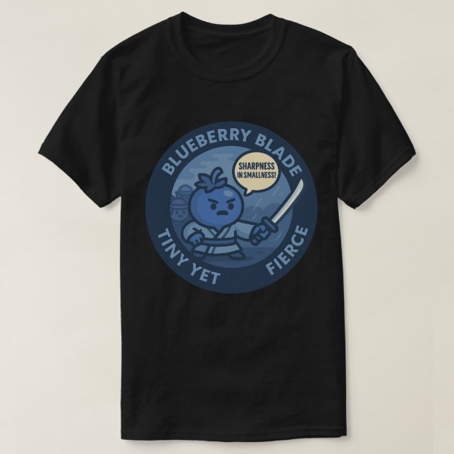 Camiseta Samurai Poderoso Mirtilo Divertido  (Frente do Design)