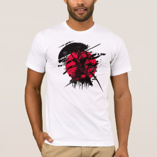 Camiseta samurai preto e vermelho
