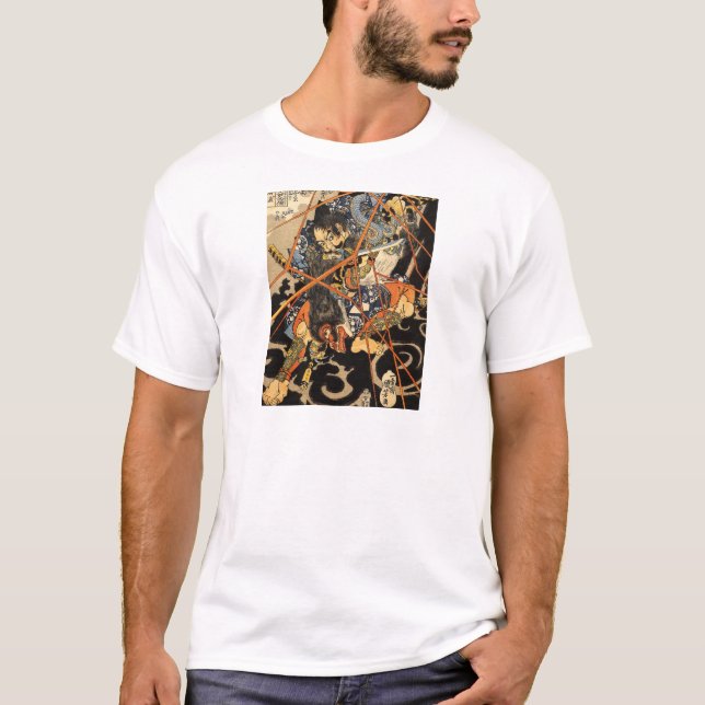 Camiseta Samurai que luta o monstro (Frente)