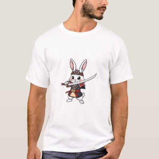 Camiseta Samurai Rabbit Pose - Teto Guerreiro Bonito