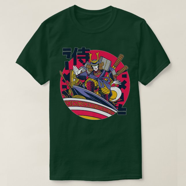 Camiseta Samurai Ramen Noodle Soup Japonês (Frente do Design)