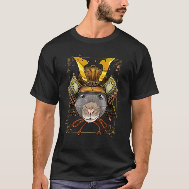 Camiseta Samurai Rat Mouse Japanese Warrior Bushido Japanes (Frente)