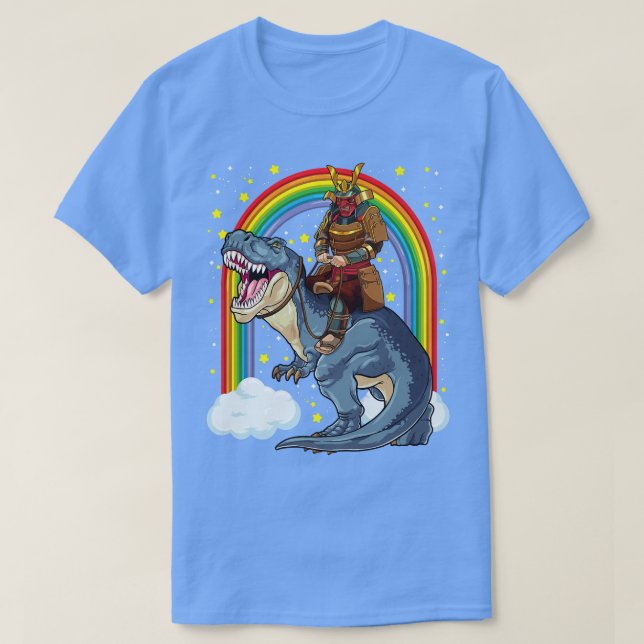 Camiseta Samurai Riding TRe Dinossaur Japonês Medieval Roni (Frente do Design)