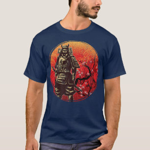 Camiseta Samurai Sakura Guerreiro de Cultura Japonês Retro 