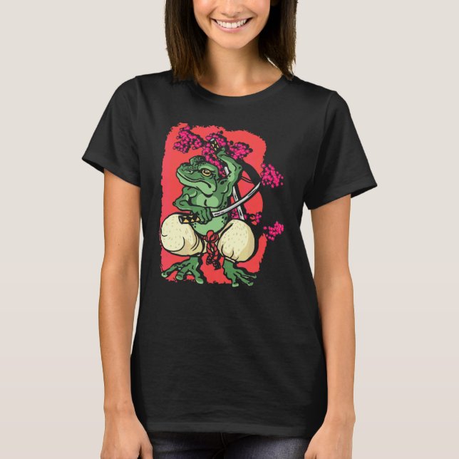Camiseta Samurai Sapo Kendo Katana Cherry Blossom Tree Saku (Frente)