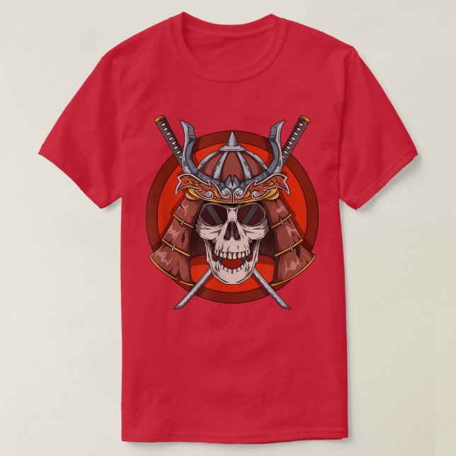 Camiseta Samurai Skeleton Japanese Warrior  (2) (Frente do Design)
