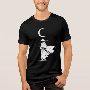 Camiseta Samurai Sob a Lua Crescente - Japão Minimalista
