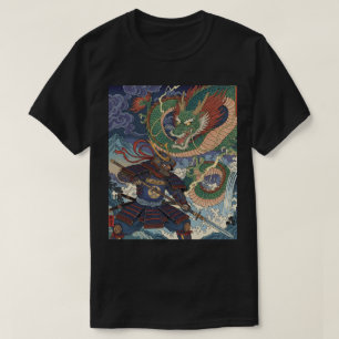 Camiseta Samurai Spirit vs Dragon - Vintage Japonês Art