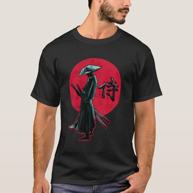 Camiseta Samurai Sunset Japonês Warrior Sword Manga Anime (Frente)