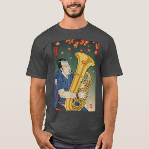 Camiseta Samurai Tuba Music Ukiyoe outono