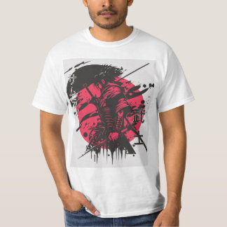Camiseta Samurai Vermelho e Negro
