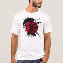 Camiseta samurai vermelho e preto