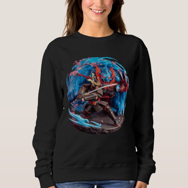 Camiseta Samurai vs Demon Japonês Folclore Culture Oni (Frente)
