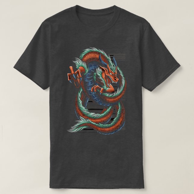 Camiseta Samurai Warri, Dragão Voador Chinês Japonês (Frente do Design)