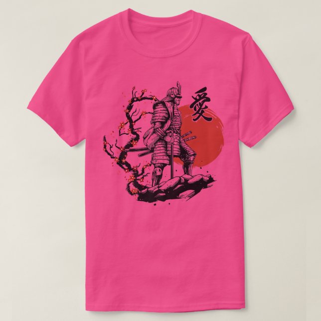 Camiseta Samurai Warrior bushido code Japonês Cultura red  (Frente do Design)