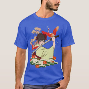 Camiseta Samurai Warrior Bushido Code Japonês Girl Swordsm