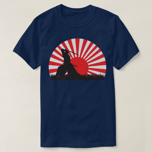 Camiseta Samurai Warrior Bushido Oni Sword Sunset Japanese  (Frente do Design)