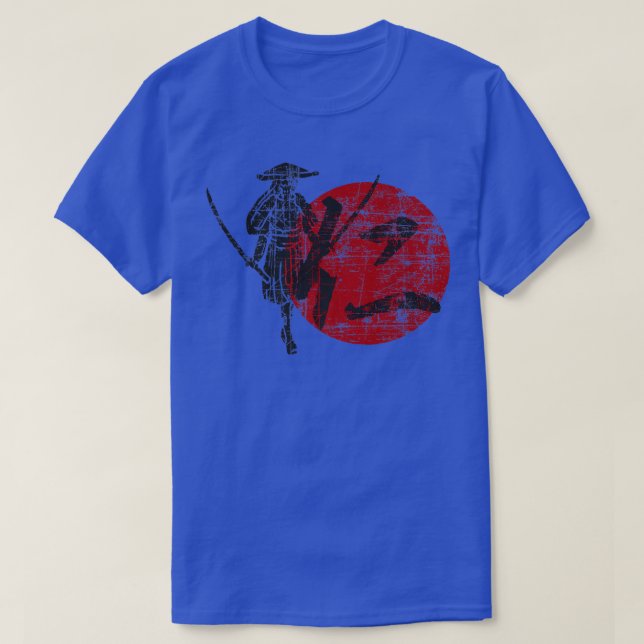 Camiseta Samurai Warrior Code Bushido Japanese Characters J (Frente do Design)
