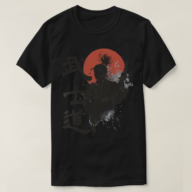 Camiseta Samurai Warrior Code Bushido Japonês Kanji Pullov (Frente do Design)