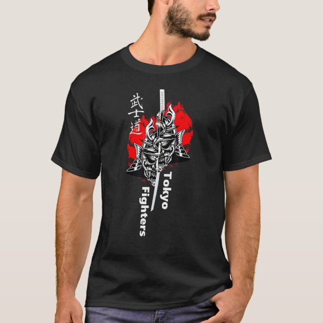 Camiseta Samurai Warrior Demon Katana - Estilo Superior (Frente)