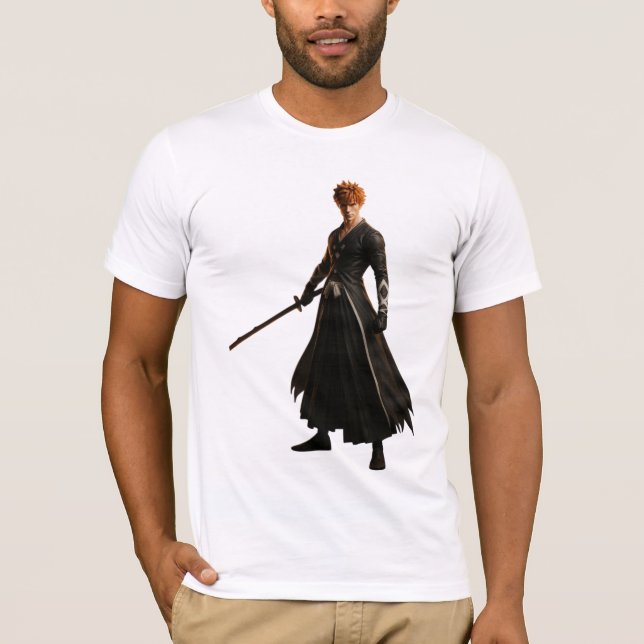 Camiseta Samurai Warrior em Black Robe com Espada (Frente)