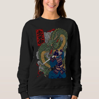 Camiseta Samurai Warrior Enfrentando Dragão Feroz Arte Japo