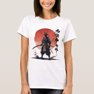 Camiseta Samurai Warrior Japonês Sunset Aestético