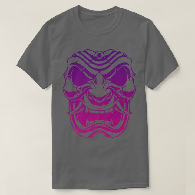 Camiseta Samurai Warrior Mask, Hannya Oni Mask Japan Anime  (Frente do Design)