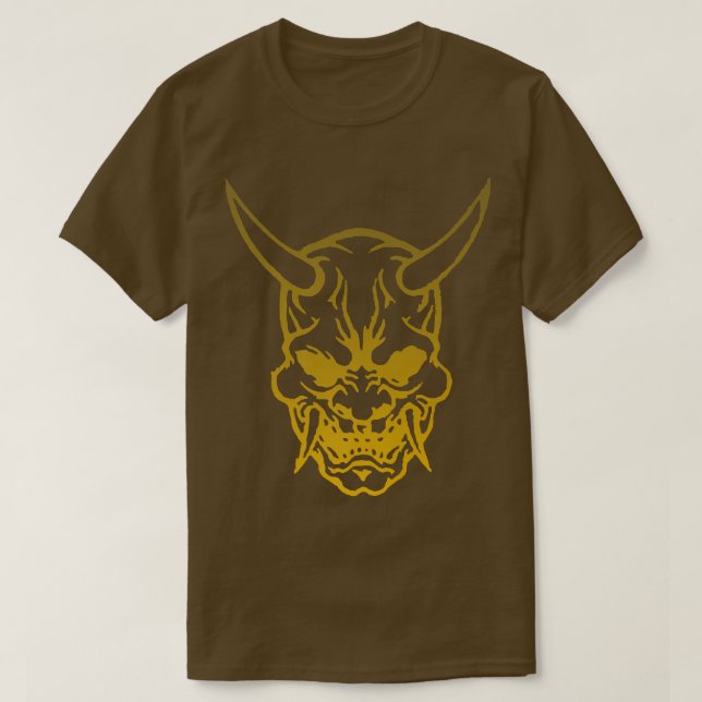 Camiseta Samurai Warrior Mask, Hannya Oni Mask Japan Anime1 (Frente do Design)