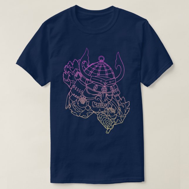Camiseta Samurai Warrior Mask, Hannya Oni Mask Japan Anime1 (Frente do Design)