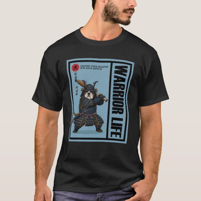 Camiseta Samurainimals Bulldog Arma (Frente)