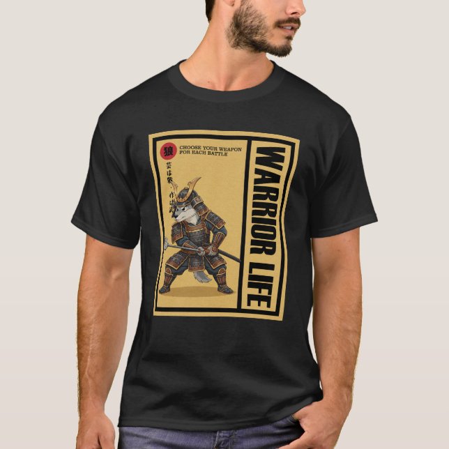 Camiseta Samurainimals Wolf Weapon (Frente)