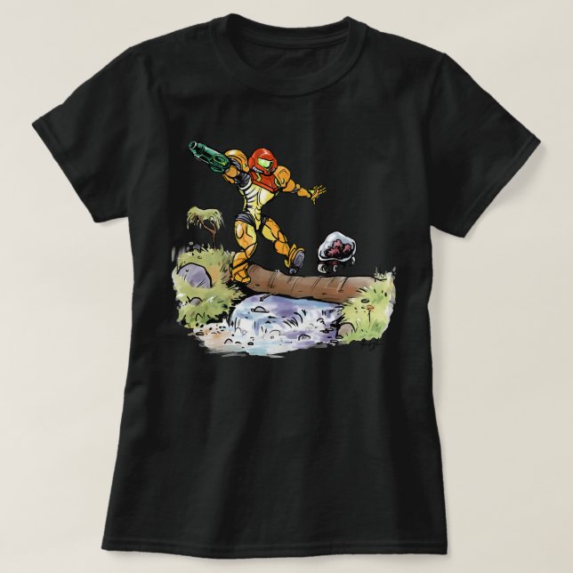 Camiseta Samus and Metroid Classic T Shirt (Frente do Design)