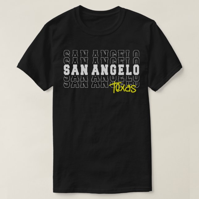 Camiseta San Angelo, cidade do Texas San Angelo TX (Frente do Design)
