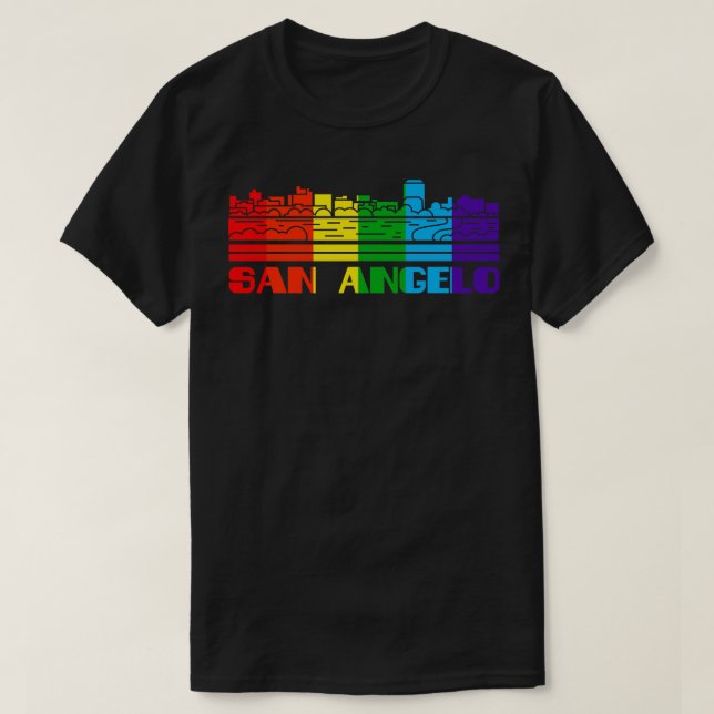 Camiseta San Angelo Pride San Angelo Gift LGBT Suppo (Frente do Design)