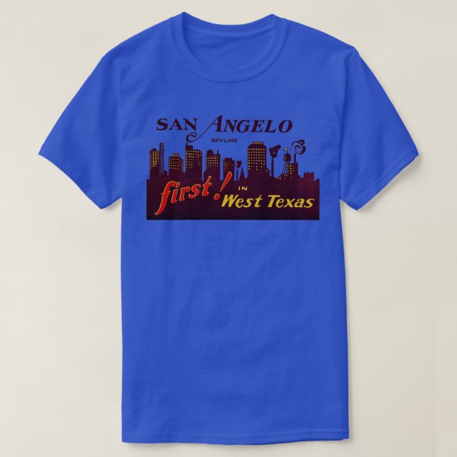 Camiseta San Angelo Texas, 1930 (Frente do Design)