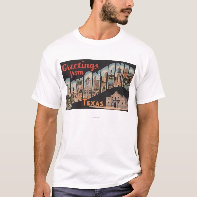 Camiseta San Antonio, Texas - grandes cenas da letra (Frente)