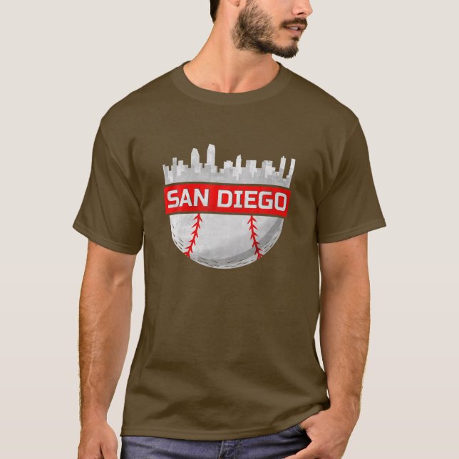 Camiseta San Diego Baseball City Skyline (Frente)