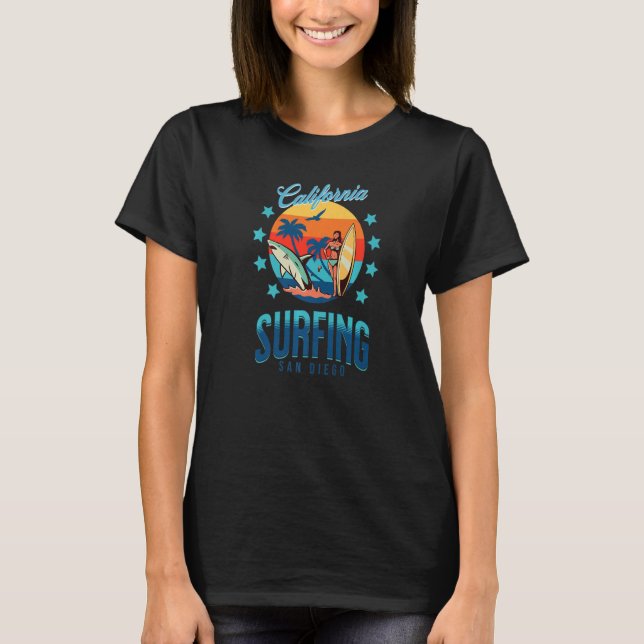 Camiseta San Diego Ca Surfing Beach 1 (Frente)