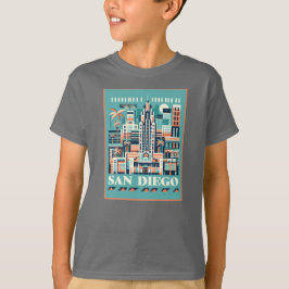 Camiseta San Diego California Art Deco